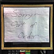 L.A. gas station where pumps are shut down.