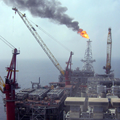 An oil rig off the coast of Nigeria 