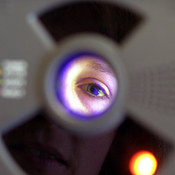 An iris is used for identification 