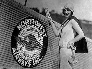 Christening of a Northwest Airlines airmail express plane, 1926. Christening of a Northwest Airlines airmail express plane, 1926.