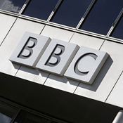 BBC logo on a building 