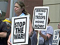 Protesters outside federal court