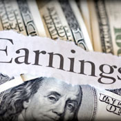 Money with word earnings 