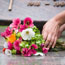 Flowers on a grave marker
