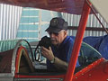 J.W. French and his biplane