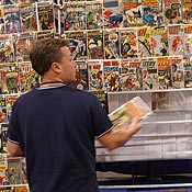 Comics fan attends the Comic-Con International 