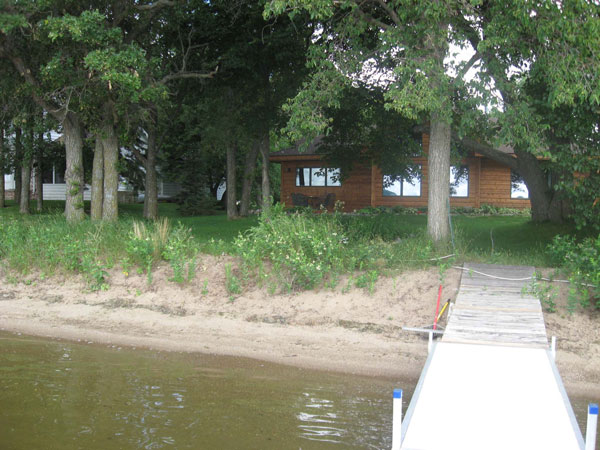 Richard Hecock planted native vegetation on his beach to create a buffer between his lawn and the lake. Along this highly developed shoreline, his is the only property with a buffer.