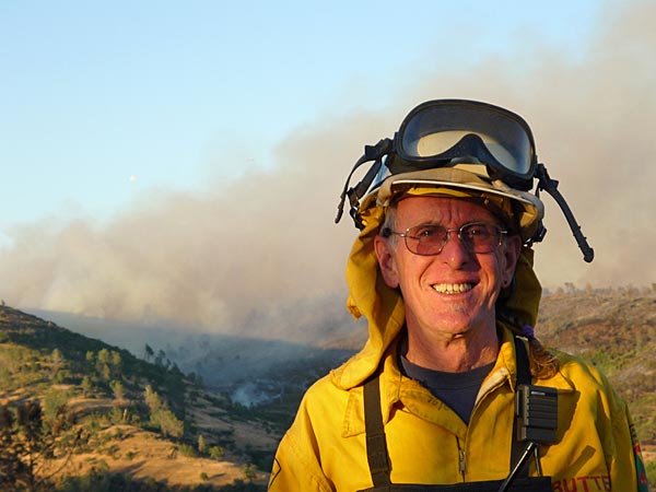 
                Gene Dunning at Northern California's Humboldt Fire in June.
                                    (Gene Dunning)
                                