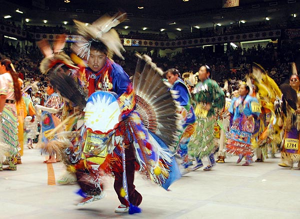 
                Dancers participate in an intertribal dance at the Gathering Of Nations PowWow in Albuquerque, N.M.
                                    (Phillippe Diederich/Getty Images)
                                