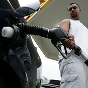 Pumping gas in San Francisco, Calif. 