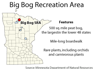 Big Bog State Recreation Area is located just north of the town of Waskish, Minn.