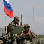 Russian soliders on their way to South Ossetia 