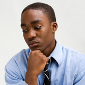 MBA student looking a bit down 