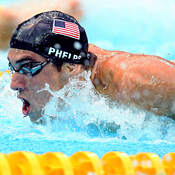 The U.S.'s Michael Phelps in action 