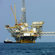 An offshore oil plaform 