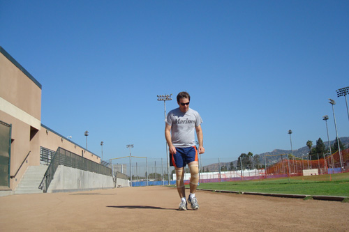 
                    Charlie takes a break somewhere in the middle of the 1500 meters.
                                            (Justin Lukach)
                                        
