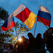 Russian and Ossetian flags 