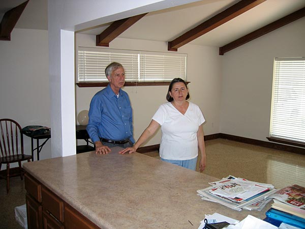
                Jack and Dorothy Quarles in their repaired and refurbished New Orleans home.
                                    (Tess Vigeland / Marketplace)
                                
