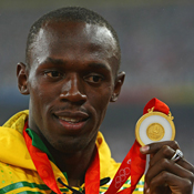 Usain Bolt of Jamaica wins the gold 
