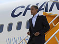 Barack Obama lands at Denver International