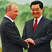 Russia's Vladimir Putin and China's Hu Jintao 