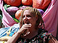 A protester supporting 'organic farming' in Denver