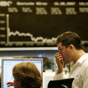 Stock traders in Frankfurt 