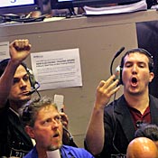 Commodities traders at Chicago Board of Trade 
