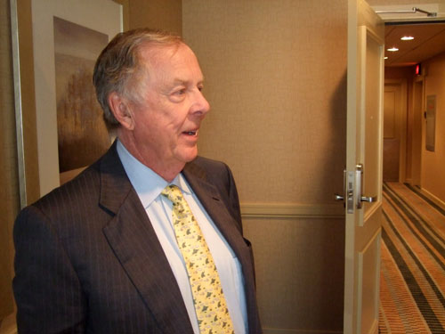 
                Texas oil man T. Boone Pickens wants to reduce our dependence on foreign oil by creating huge wind farms in the Great Plains.
                                    (Marisa Helms)
                                