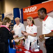 People at an AARP job fair in Nevada 