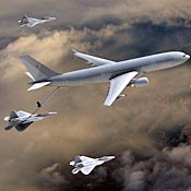 Northrop Grumman KC-30 Tanker fueling an airplane 