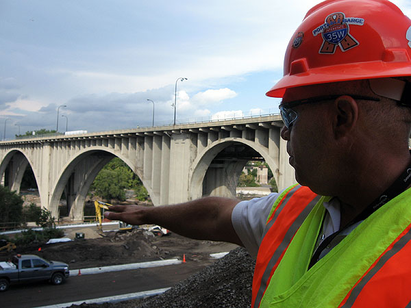 Kevin Gutknecht from the Department of Transportation points across