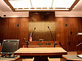 A view from the bar in the remodeled courtroom