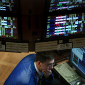 Trader on the floor of the NY Stock Exchange 