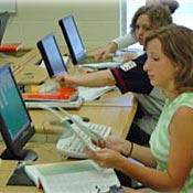 Students in class at a Michigan community college 