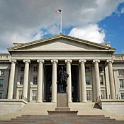 The U.S. Treasury building in Washington, D.C. 