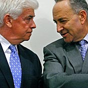 Christopher Dodd, left, and Sen. Charles Schumer 