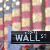 A Wall Street sign 