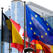 Flags at the European Parliament 