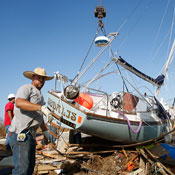 Sailboat in Galveston after Ike 