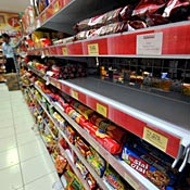 Shelf in Jakarta emptied of Chinese milk products 