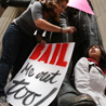 Rally in front of the New York Stock Exchange