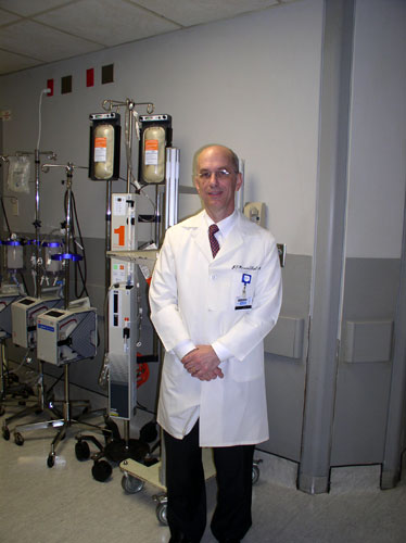 
                Tom Rosenthal, a kidney transplant surgeon at UCLA, who is listening closely to what the candidates say about healthcare
                                    (Sarah Gardner)
                                
