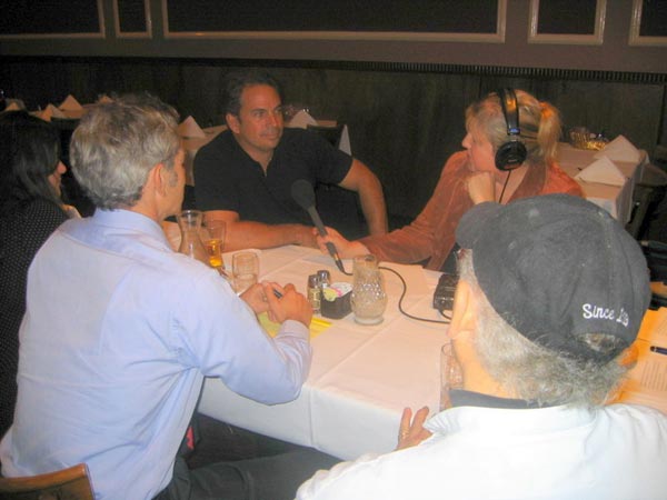 
                Tess interviewing Stephen Eccles Denkers at Lamb's Grill in Salt Lake City.
                                    (Tess Vigeland / Marketplace)
                                