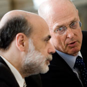 Paulson and Bernanke at G7 meeting 