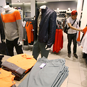 A customer shops at an H&M clothing store 
