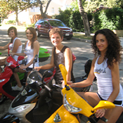 Arlene Battishill (center) and Scooter Girls 