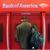 Man at a Bank of America ATM 
