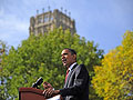 Barack Obama speaks at the American Legion Mall
