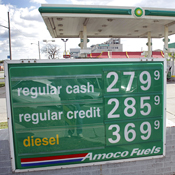 Cash price for gas at a BP station 